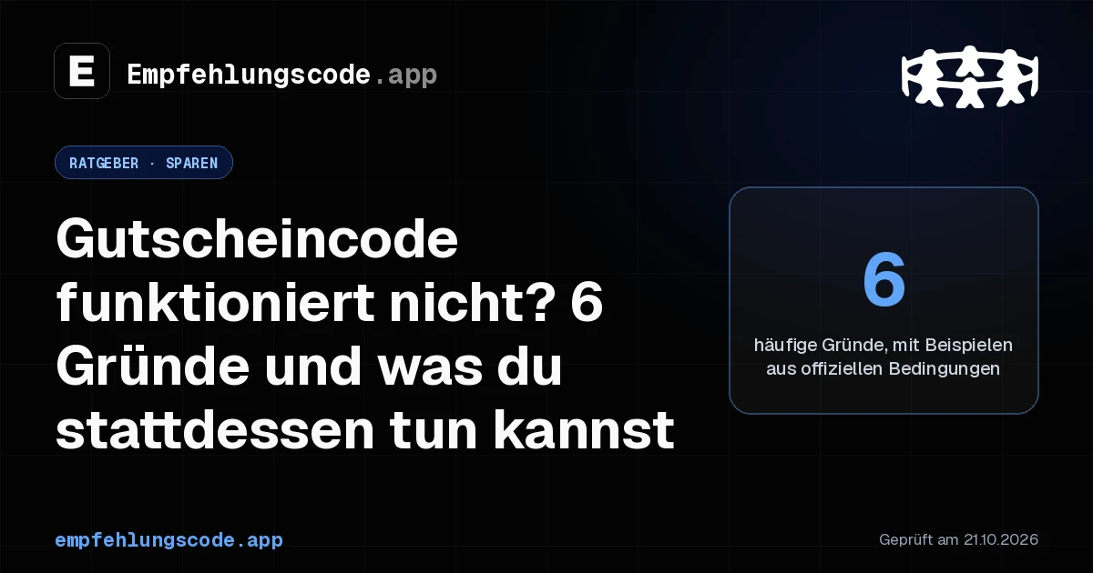 Immagine per Gutscheincode funktioniert nicht? 6 Gründe und Lösungen